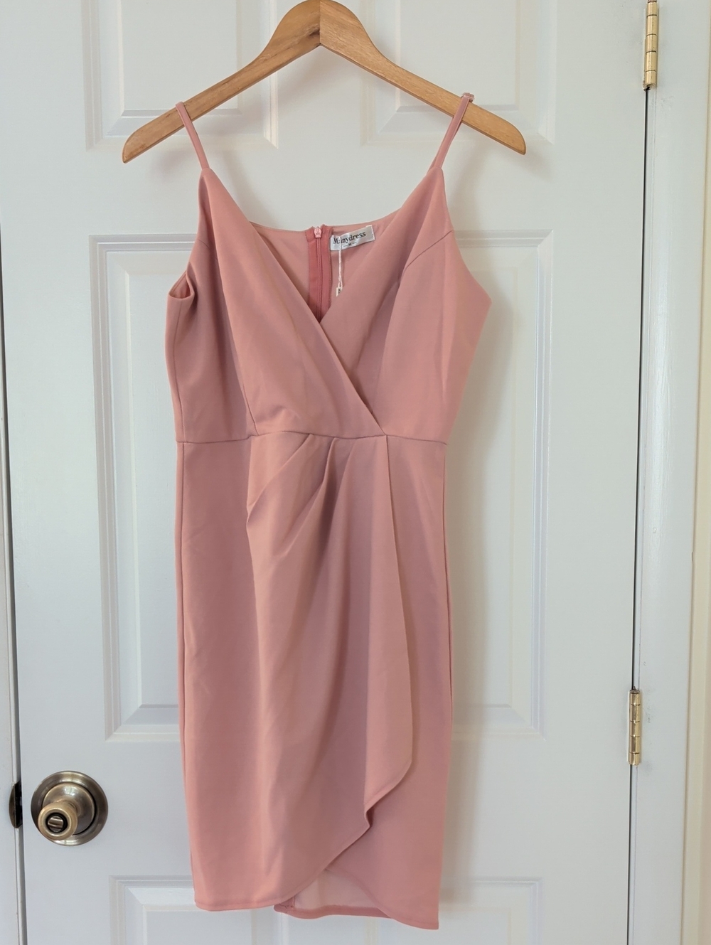Blush Pink Wrap-Front Dress